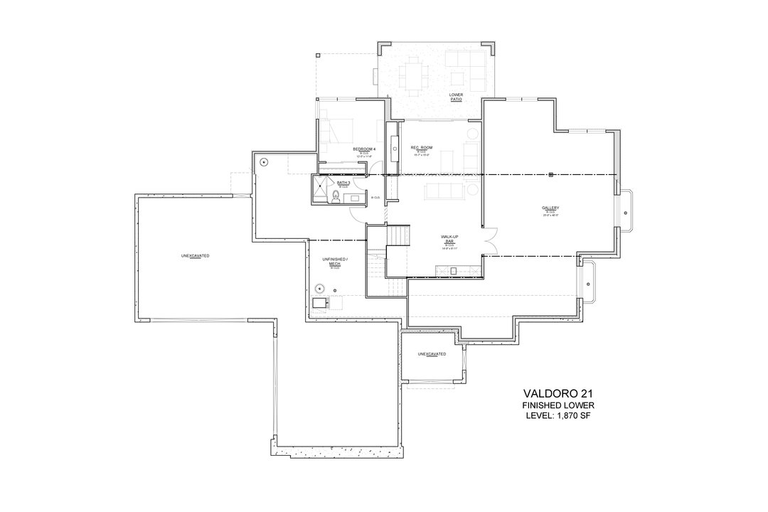 Valdoro 21 modernized lower level floor plan